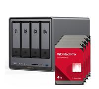Paquete NAS UGREEN DXP4800 Plus con 16 TB de WD Red Pro NAS con 4 discos duros WD Red Pro de 4 TB, 3,5 pulgadas y SATA