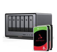 Paquete NAS UGREEN DXP6800 Pro 16TB Seagate IronWolf NAS incl. 2 discos duros SATA de 3,5 pulgadas IronWolf de 8 TB de Seagate