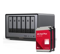 Paquete NAS UGREEN DXP6800 Pro 8TB WD Red Plus NAS incl. 2 discos duros SATA de 3,5 pulgadas Seagate IronWolf de 4 TB