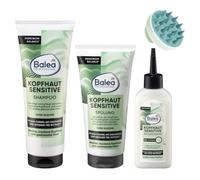 Paquete para cuero cabelludo (3 piezas) - Champú para cuero cabelludo Sensitive (250 ml) + acondicionador para cuero cabelludo sensible (200 ml) + serum sensitive (150 ml) + cepillo de masaje para