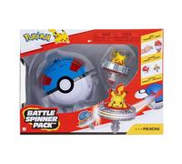 Paquete Pikachu Battle Spinner de Pokémon - Spinner de Batalla con Lanzador Giratorio Super Ball