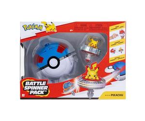 Paquete Pikachu Battle Spinner de Pokémon - Spinner de Batalla con Lanzador Giratorio Super Ball