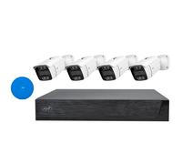Paquete de Kit de videovigilancia PNI House IPMAX PoE 3, NVR con 4 Puertos PoE y 4 cámaras IP de 3MP, PoE + Gift Sticky Pad Azul