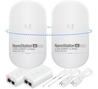 Paquete preconfigurado de 2 Ubiquiti airMAX NanoStation 5AC LOCO - Kit de 2 unidades 100% configurado como puente inalámbrico de red para comunicaciones inalámbricas de larga distancia, Plug & Play.