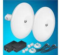 Paquete preconfigurado de 2 Ubiquiti NanoBeam M5-16 5Ghz - Kit de 2 unidades 100% configurado como puente inalámbrico de red para comunicaciones de larga distancia, Plug & Play. No se necesita