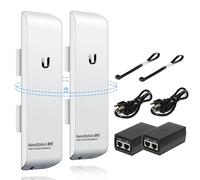 Paquete preconfigurado de 2 unidades Ubiquiti NanoStation M5 (NSM5) P2P-2 Kit 100% configurado como puente inalámbrico de red para comunicaciones inalámbricas de larga distancia, Plug and Play. No