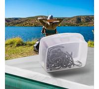 Paquete profesional de 50 ganchos curvos estilo vástago para aplicaciones de aparejo de cabello, aparejos de pesca portátiles anzuelo de púas para pescadores (6#)