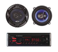 Paquete Radio Reproductor MP3 Coche PNI Clementine 8440 4x45W USB SD AUX 12V con Juego de 2 Altavoces coaxiales para automóvil PNI HiFi500, 100W, 12.7 cm
