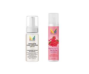 Paquete "Siempre listo para tus reuniones": limpiador en seco de espuma genital y lubricante 100% natural en ambos formatos de 100 ml.