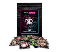 Paquete surtido económico con sabor a frutas tropicales NottyBoy, 100 condones | Fresa, Chocolate y Manzana Verde
