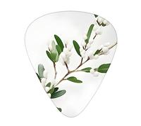 Paquete variado de púas de guitarra, 3 opciones de grosor, ideal para guitarras eléctricas y acústicas, ramita blanca y verde salvaje