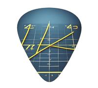 Paquete variado de púas de guitarra, bordes lisos, patrones duraderos y claros, 3 opciones de grosor, fórmula matemática, amarillo