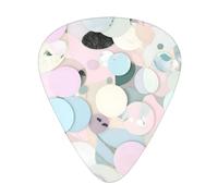 Paquete variado de púas de guitarra, bordes lisos, patrones duraderos y claros, 3 opciones de grosor, mármol terrazo pastel