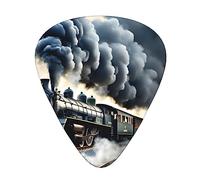Paquete variado de púas de guitarra, bordes lisos, patrones duraderos y claros, 3 opciones de grosor, nubes de tren de vapor