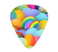 Paquete variado de púas de guitarra, bordes lisos, patrones duraderos y claros, 3 opciones de grosor, patrón de corazones arcoíris