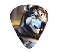 Paquete variado de púas de guitarra, bordes lisos, patrones duraderos y claros, 3 opciones de grosor, perro husky