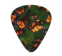 Paquete variado de púas para guitarra, bordes lisos, patrones duraderos y transparentes, 3 opciones de grosor, mariposa monarca