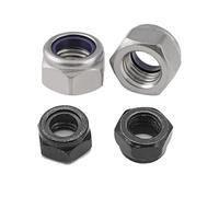 Paquete variado de tuercas de seguridad de nailon hexagonales de acero inoxidable y acero al carbono M2 multicolor a M16(316 stainless steel,5pcs M12)