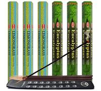 Paquete variado de varillas de incienso de limoncillo y eucalipto con soporte de Hem Trumiri Insense Insence