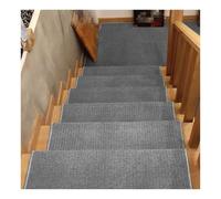 Paquetes de 1/2/4/6/8/10/15 de alfombras Redondeadas de sisal para escalones de Madera en Interiores, Lavables, Antideslizantes, Trenzadas para escaleras(15PCS D,29.5x9.4x1.2)