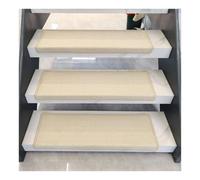 Paquetes de 1/2/4/6/8/10/15 de alfombras Redondeadas de sisal para escalones de Madera en Interiores, Lavables, Antideslizantes, Trenzadas para escaleras(15PCS A,29.5x9.4x1.2)