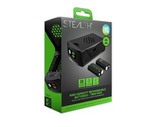 Paquetes de baterías Recargables Dual STEALTH para Xbox One, Series S, Series X con Cable de Carga Trenzado y Caja de Carga - Negro