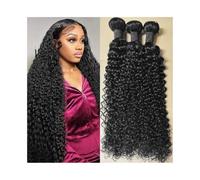 Paquetes de Cabello 1/3/4 piezas de paquetes de cabello humano rizado de 12 a 32 pulgadas, paquetes de cabello brasileño, extensiones de cabello Remy rizado for mujeres negras Extensiones de Cabello H