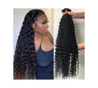 Paquetes de Cabello 1/3/4 piezas de paquetes de ondas profundas, paquetes de cabello humano negro natural de 12 a 32 pulgadas, extensiones de cabello brasileño de ondas profundas Extensiones de Cabell
