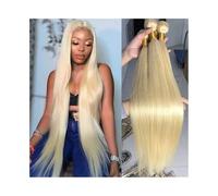 Paquetes de cabello #613 Paquetes de cabello rubio, paquetes humano liso, tejido brasileño doble trama(16inches 1 Bundle)