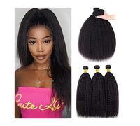 Paquetes de cabello Bundles de cabello humano recto recto, yaki indio cabello virgen liso, 1/3/4 pcs extensiones de cabello remy recto recto for mujeres negras, color natural Extensiones de cabello (