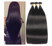Paquetes de cabello humano 12A Paquetes rectos peruanos Extensiones de cabello humano recto de hueso de color natural 1/3/4 paquetes for mujeres negras Extensiones de cabello(22inches 1pc)