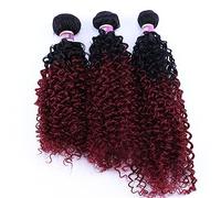 Paquetes de Cabello Humano 3 Hair Bundles Synthetic High Temperature Fiber Curly Hair Kinky Curly Hair Weave synthetic Curly wavy Hair Extensions for Women Extensiones de Cabello(T1B-99J,16 18 20 inch