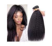 Paquetes de cabello humano Brazilian Kinky Straight Human Hair Bundles 1/3 Pcs Yaki Straight Remy Hair Extensions Paquetes de tejido de cabello(20inches)