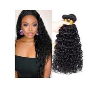 Paquetes de cabello humano, Extensiones de cabello humano brasileño con ondas al agua, tejido rizado, Remy, 8 a 30 pulgadas, for mujeres negras(18inch)