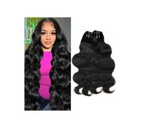 Paquetes de cabello humano, Mechones de cabello humano virgen ondulado doble estiramiento, 3 unidades, 10 a 28 pulgadas(24inch)