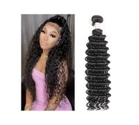 Paquetes de cabello humano, Paquete de cabello ondulado profundo 8 a 40 pulgadas, tejido humano individual rizado(12inch)