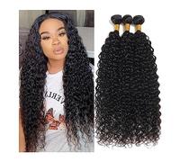 Paquetes de cabello humano Paquetes de cabello humano con ondas de agua 12A Armadura de cabello humano brasileño 1/3 / 4PC Cabello rizado negro natural 100 g/pc Extensiones de cabello virgen Natural