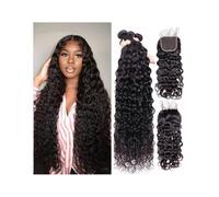 Paquetes de cabello humano, Paquetes de ondas agua Cabello humano brasileño Ondulado tejido rizado(24inch)