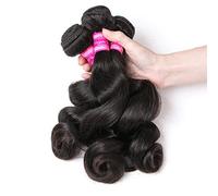 Paquetes de cabello humano real GJBXP trama Brasileña & nbsp; & nbsp; Onda de cuerpo negro virgen & nbsp; & nbsp; & nbsp; Onda suelta de cabello indio Cabello virginal brasileño Sin pegar Encaje fro