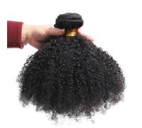Paquetes de Cabello Mechones de cabello humano rizado Afro for mujeres negras, extensiones de cabello esponjoso Natural, mechones de tejido rizado Afro, Color Natural Extensiones de Cabello(14 inches)
