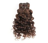 Paquetes de cabello Paquetes de cabello humano con ondas de agua 50 g/pc Extensiones de tejido de cabello humano Remy estilo Bob corto marrón y negro Extensiones de cabello corto(Brown Remy Hair,10