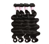 Paquetes de Cabello Paquetes de ondas corporales de Color negro Natural, cabello humano tejido brasileño, 3/4 mechones de cabello, extensiones de cabello crudo resistente al calor Extensiones de Cabel