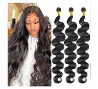 Paquetes de cabello Paquetes de ondas de cuerpo largo negro natural de 10-30 pulgadas Paquetes de armadura de cabello humano virgen 100% Extensiones de cabello humano Remy 1/3/4 paquetes Extensiones d