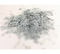 Paquetes de decoraciones para fiestas, 100 g/bolsa de 1 cm, mini círculos redondos de papel de seda, confeti, bodas, baby shower, fiesta de cumpleaños, decoración de mesa (MC27 gris)