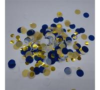 Paquetes de decoraciones para fiestas, 20 g/bolsa, mezclado, 1,5 cm + 2,5 cm, color azul real, dorado, confeti, círculos, decoración de mesa para cumpleaños y fiestas de boda