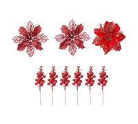 Paquetes de flores artificiales para festivales, decoración navideña perfecta para interiores y exteriores, decoración de Navidad de bajo mantenimiento