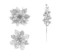 Paquetes de flores artificiales para festivales, decoración navideña perfecta para interiores y exteriores, decoración de Navidad de bajo mantenimiento