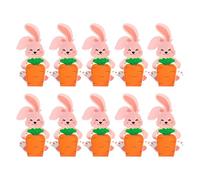 Paquetes de galletas para Pascua | 10 unidades Paquete con diseño de conejo que abraza la zanahoria, diseño de conejo que abraza zanahoria decorativa para chocolates, para fiestas y eventos de