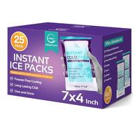 Paquetes de hielo instantáneo para lesiones, 25 paquetes (7 x 4 pulgadas) | Paquete de hielo instantáneo - Compresa fría desechable para alivio del dolor, primeros auxilios, hinchazón, dolor de