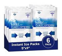 Paquetes de hielo instantáneos para lesiones, paquete de 6 compresas frías desechables para esguinces, tensiones, contusiones, quemaduras menores, dolores de muelas y más